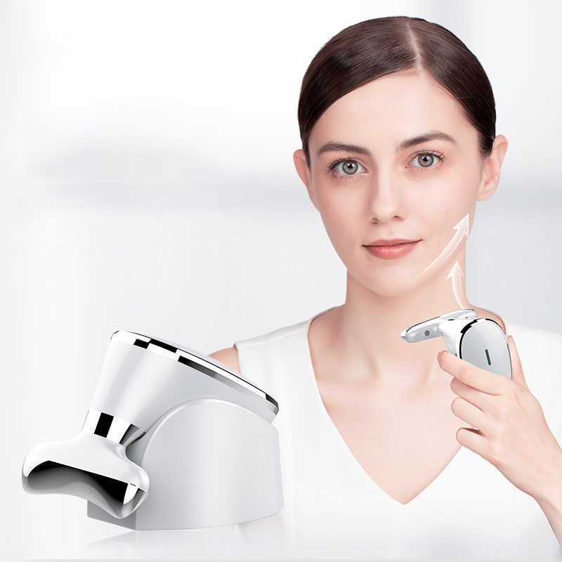 EMS Face Neck Lifting Anti Wrinkle Massage Machine U Shape Head Vibration Heating Massaging Beauty Device Home Use Maquina De Masaje De Cuello EMS