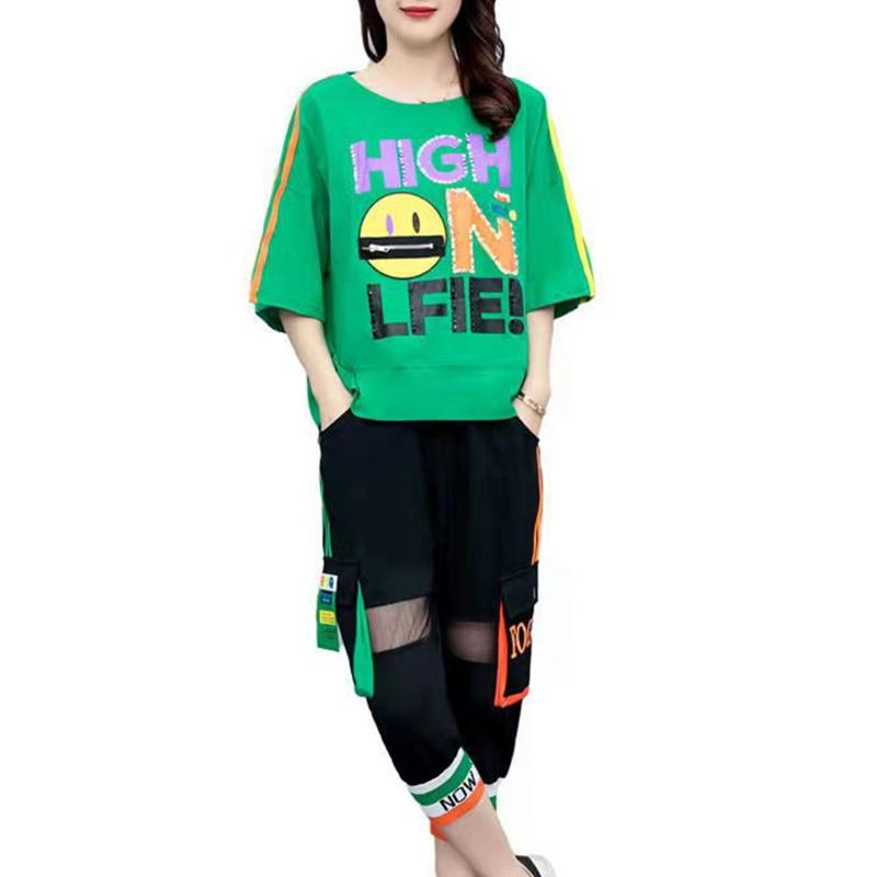 Women's Two Piece Pants Loose Size Clothing For Women Pieces Sets Summer Green Top Suit 2 Set Lady Clothes Leisure Tracksuit XC183Women's
Women's Two Piece Pants Loose Size Clothing For Women Pieces Sets Summer Green Top Suit 2 Set Lady Clothes Leisure Tracksuit XC183Women's