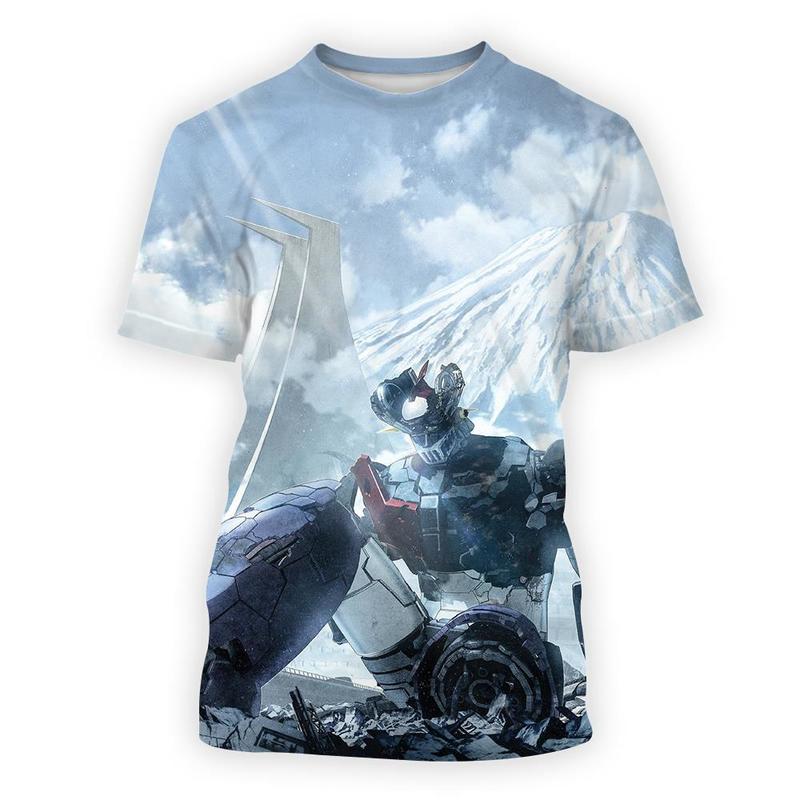 Oversized tshirt Mazinger z anime movie robot streetwear 3d print tshirt mens Short Sleeve Tops casual streetwear 220524