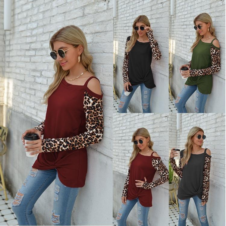 Women' T-Shirt Spring And Autumn Women' Leopard Print Stitching Strapless SweatshirtWomen, Black
Women' T-Shirt Spring And Autumn Women' Leopard Print Stitching Strapless SweatshirtWomen, Black