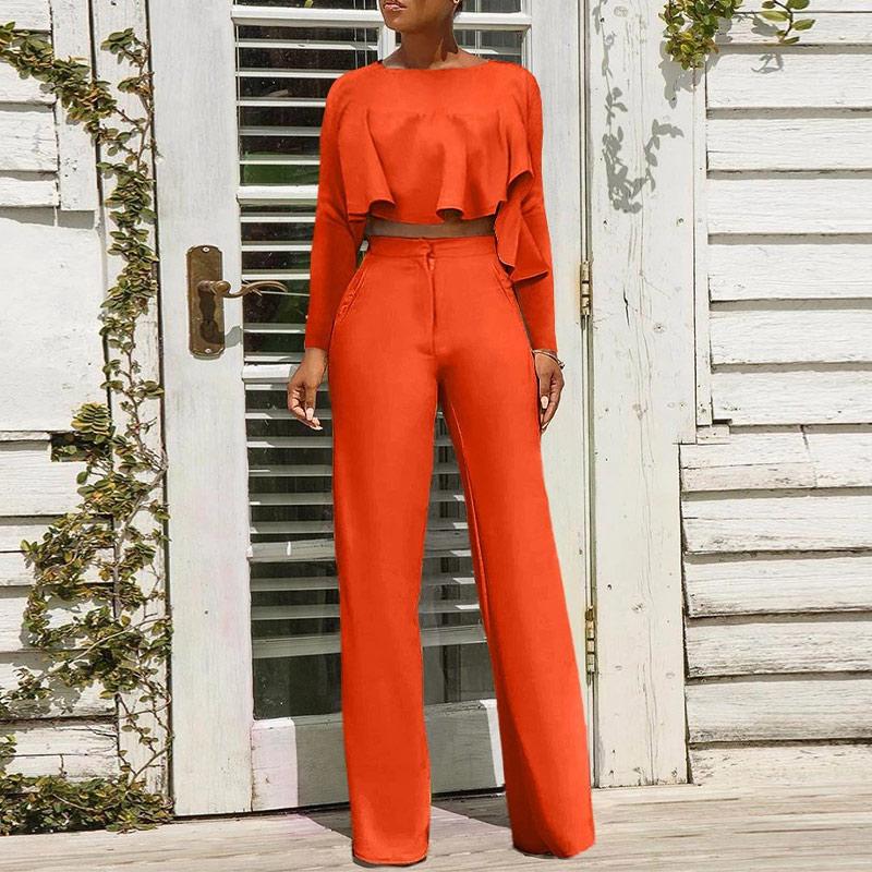 Women' Two Piece Pants Solid Crop Top Wide Leg Pant 2 Set 2022 Autumn Long Sleeve Ruched Tee High Waist Sets Female Casual Suits, Apricot
Women' Two Piece Pants Solid Crop Top Wide Leg Pant 2 Set 2022 Autumn Long Sleeve Ruched Tee High Waist Sets Female Casual Suits, Apricot
