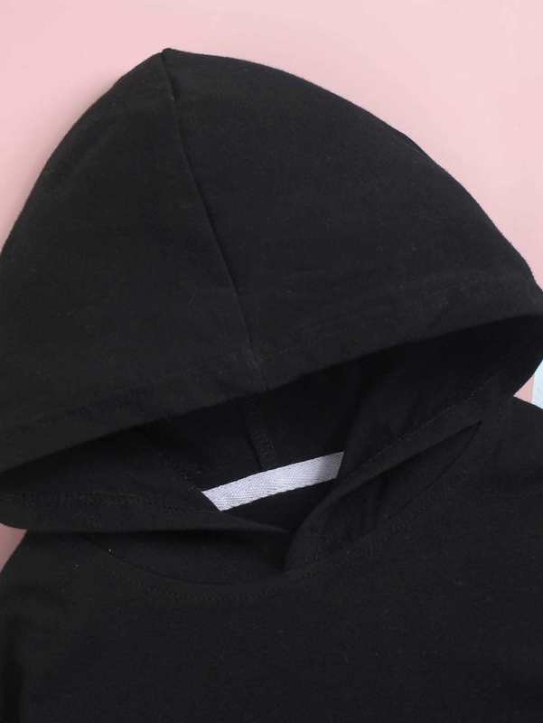 Baby Solid Kangaroo Pocket Drop Shoulder Hoodie SHE