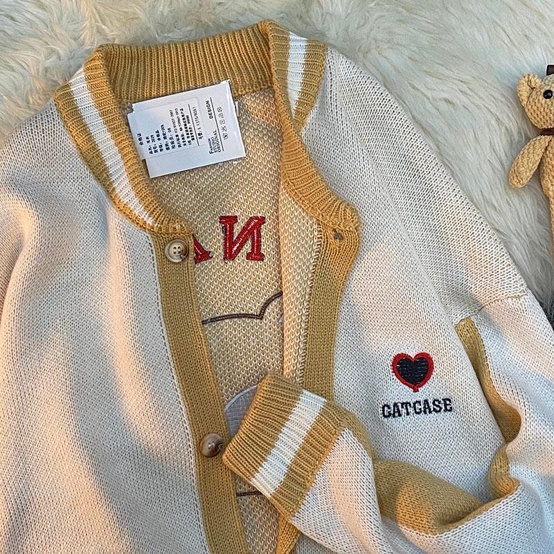Men's Sweaters Couple Sweater Idle Style Japanese-Style Retro Bear Knitted Cardigan Loose Preppy Korean Fashion Black SweaterMen's, Picture color
Men's Sweaters Couple Sweater Idle Style Japanese-Style Retro Bear Knitted Cardigan Loose Preppy Korean Fashion Black SweaterMen's, Picture color
