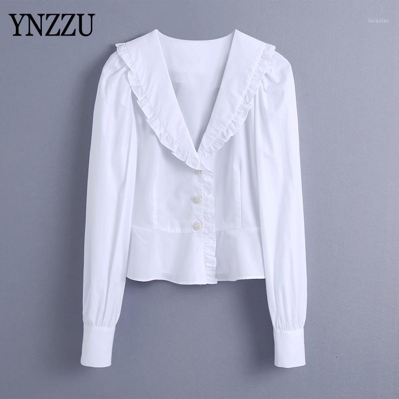 Women's Blouses & Shirts Women 2022 Vintage Office Wear Ruffled Long Sleeve Slim Female Blusas Mujer Chic Pearl Buttons Tops YNZZU 1T057, White
Women's Blouses & Shirts Women 2022 Vintage Office Wear Ruffled Long Sleeve Slim Female Blusas Mujer Chic Pearl Buttons Tops YNZZU 1T057, White