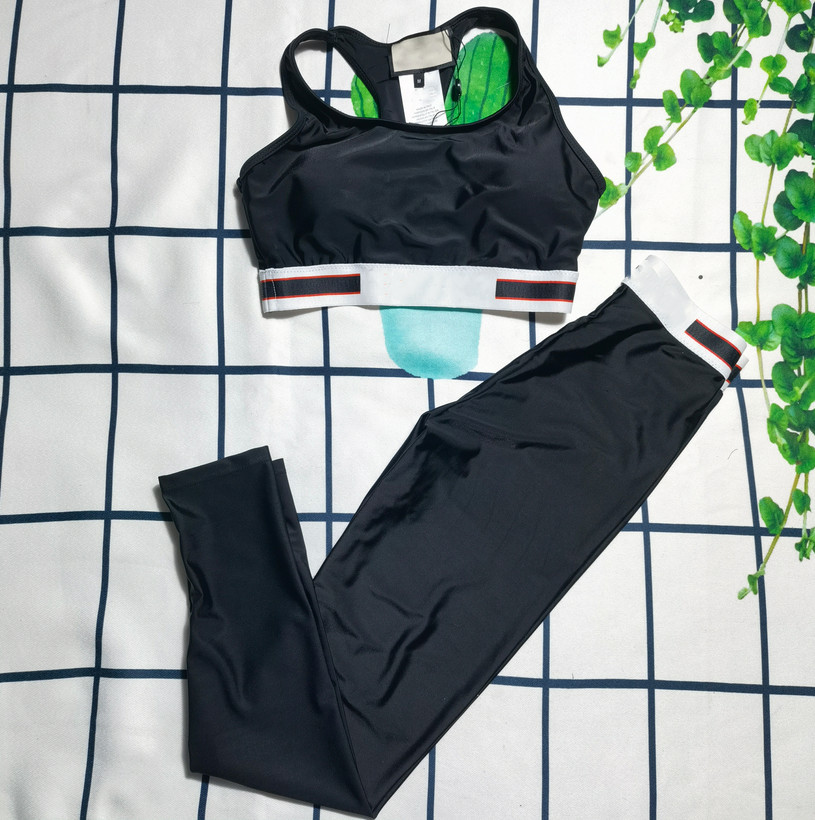 Women's Two Piece Pants Gym Set Tracksuits Black Small Letter Yoga Workout Clothes Wear Sports Legging Fitness Bra Crop Top Yoga Suit, Bust bag
Women's Two Piece Pants Gym Set Tracksuits Black Small Letter Yoga Workout Clothes Wear Sports Legging Fitness Bra Crop Top Yoga Suit, Bust bag