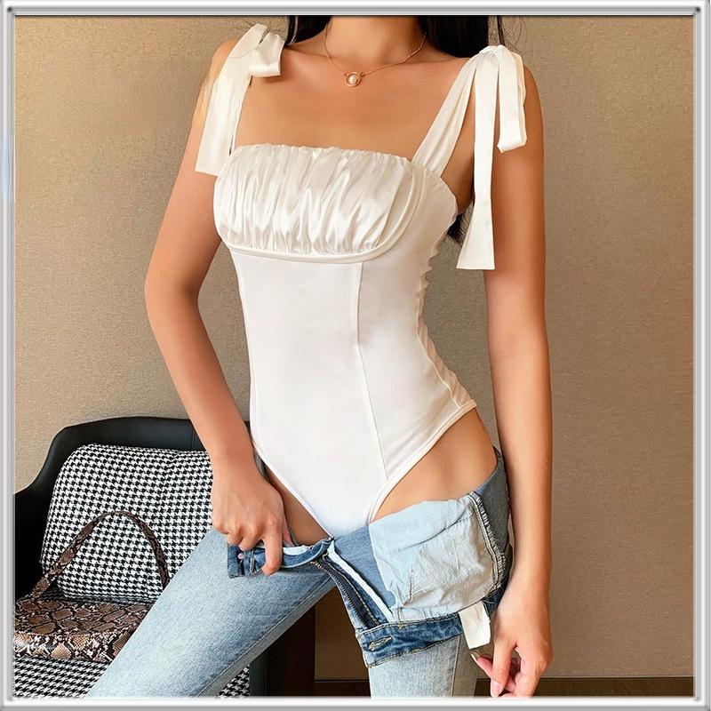 Women' T-Shirt Lace-up Sleeveless Front Pleated Bodysuit For Women Sexy Backless Stitching Tight-fitting Tight Elastic SexyWomen, White
Women' T-Shirt Lace-up Sleeveless Front Pleated Bodysuit For Women Sexy Backless Stitching Tight-fitting Tight Elastic SexyWomen, White