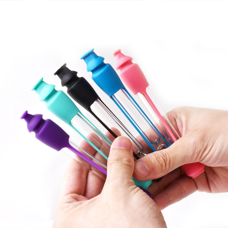 Glass Tobacco Pipe Cigarette Holder Tube Portable Smoke Filter Pipes Cigarettes Rods Smoking Accessories