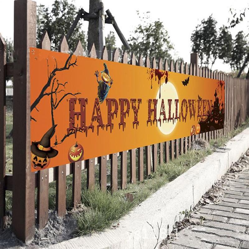 Party Decoration Outdoor Halloween Banner Pull Flag Decorations Celebrate Hanging Decor Porch Background Supplies Signs Foldable5457489