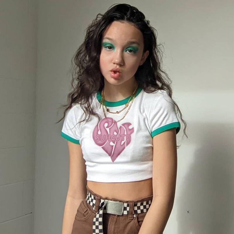 Women' T-Shirt Summer Fashion Slim Sexy Gothic Print Heart Letters Short Sleeve Tee Shirt Casual Skinny T-Shirts Women Girl Crop TopWomen, White
Women' T-Shirt Summer Fashion Slim Sexy Gothic Print Heart Letters Short Sleeve Tee Shirt Casual Skinny T-Shirts Women Girl Crop TopWomen, White