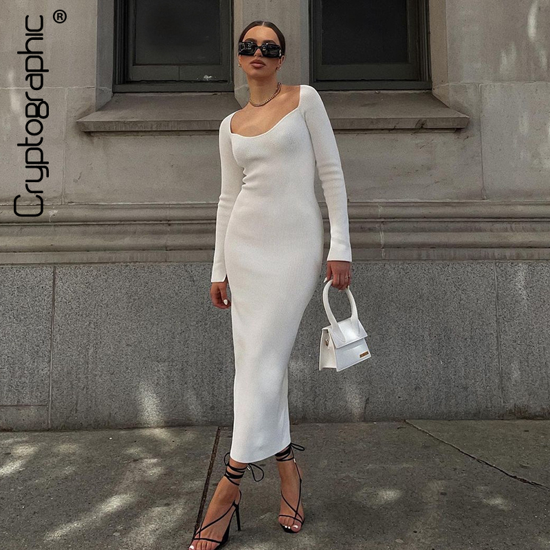 Off Shoulder Knitted Sexy Backless Maxi Dress Elegant Long Sleeve Dresses Evening Club Party Solid Autumn 2021, Black
Off Shoulder Knitted Sexy Backless Maxi Dress Elegant Long Sleeve Dresses Evening Club Party Solid Autumn 2021, Black
