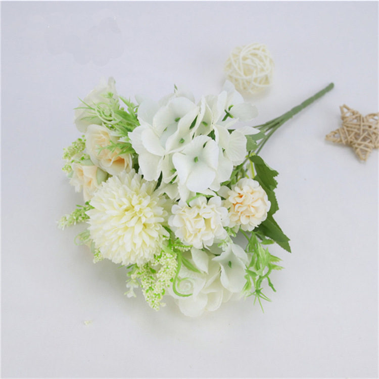 2 pieces Nordic 7-fork hydrangea rose wedding simulation rose wedding holding bouquet home decoration flower art