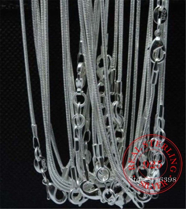 10pcs lot Promotion Wholesale 925 Sterling Silver Necklace Fine Jewelry Snake Chain 2MM 16 30inch for Women Men 220722