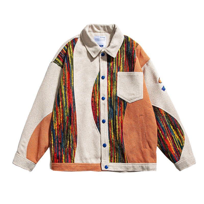 Men's Jackets Nice Men's Spring Color Block Face Streetwear Casual Jacket Top Printed Lapel Polyester Loose Large Size 2XL Men JacketMen, Color matching
Men's Jackets Nice Men's Spring Color Block Face Streetwear Casual Jacket Top Printed Lapel Polyester Loose Large Size 2XL Men JacketMen, Color matching