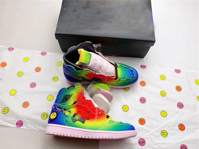 Shoes j Balvin x Authentic 1 High Og Man Woman 1s Multi Color Black Pink Foam Jennifer Lopez Shakira Tie-dye Zapatos Sneakers