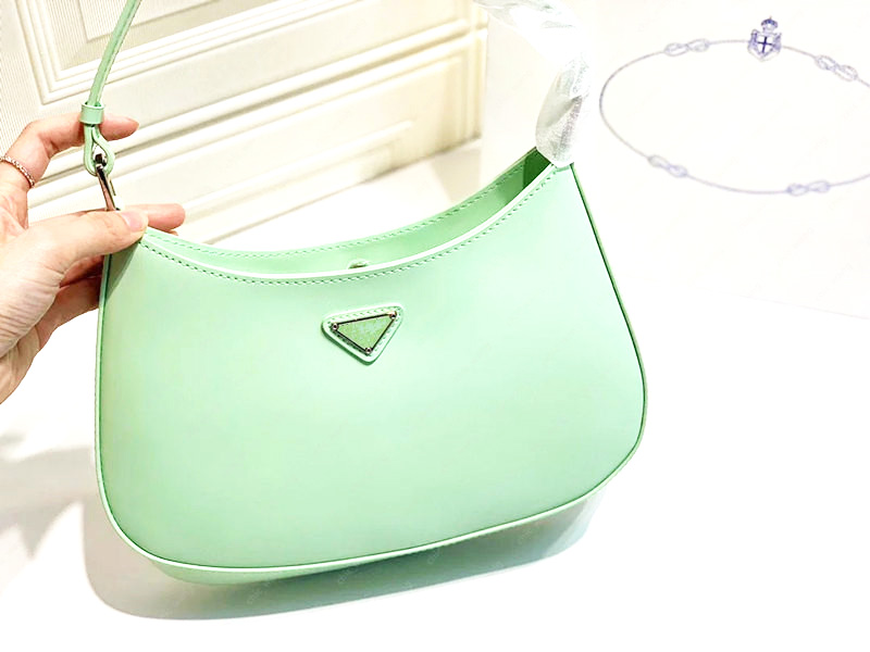 Top Quality Underarm Bag Real Leather Cosmetic Womens Handbags Proda Brushed Nylon Candy Colors Luxurys Designers Shoulder Bags Hobo Crossbody Messenger Tote