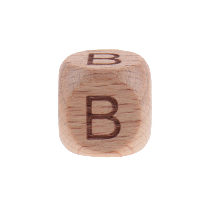 200pcs Wooden Letters Baby Beech Wood Beads Baby Teether Necklace Teether For Teeth Food Grade Wooden BPA Free Baby Goods 220519