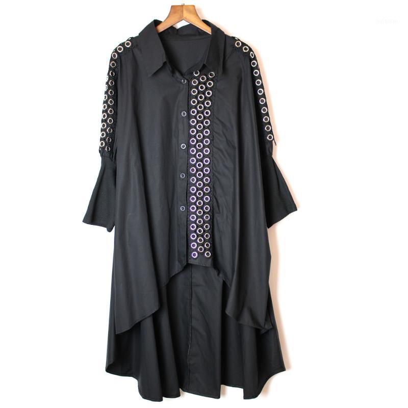 Women's Blouses & Shirts Punk Style Fashion Women 2022 Summer Turn-down Collar Full Sleeve Loose Shirt Female Sequined Solid Color Blouse, Black
Women's Blouses & Shirts Punk Style Fashion Women 2022 Summer Turn-down Collar Full Sleeve Loose Shirt Female Sequined Solid Color Blouse, Black