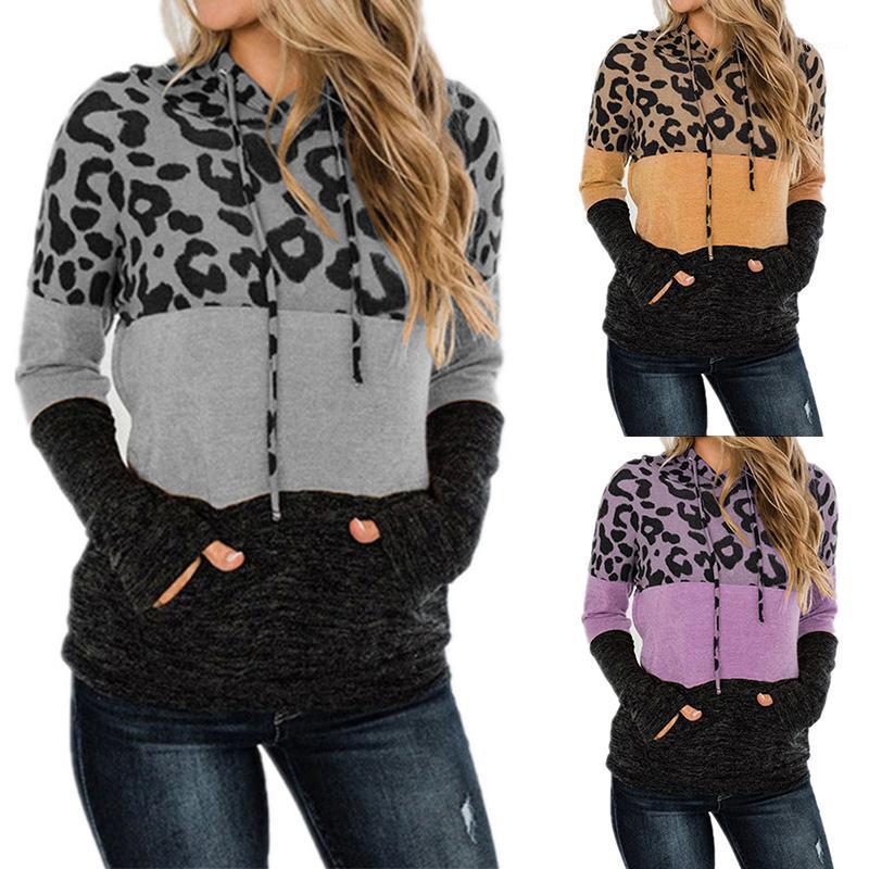 Leopard Splicing Tops For Women Oversized Long Sleeve Hooded Shirts Pocket Color Block Drawstring Tunic Mujer Women' Hoodies & Sweatshirts, Khaki 
Leopard Splicing Tops For Women Oversized Long Sleeve Hooded Shirts Pocket Color Block Drawstring Tunic Mujer Women' Hoodies & Sweatshirts, Khaki