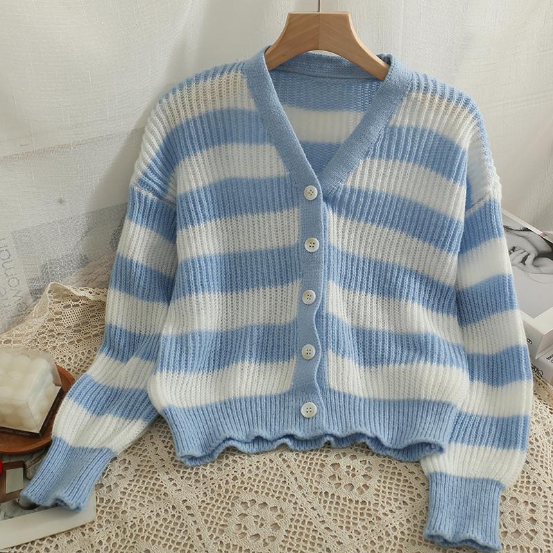 Women's Knits & Tees Loose Single-breasted Summer Cardigan 2022 Striped Slim Sweater Women Korean V-neck Long Sleeve Thin Knitted TopWomen's, Black
Women's Knits & Tees Loose Single-breasted Summer Cardigan 2022 Striped Slim Sweater Women Korean V-neck Long Sleeve Thin Knitted TopWomen's, Black
