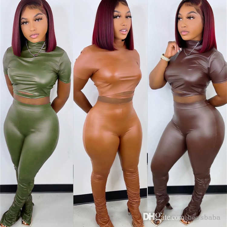 Women Tight Elastic PU Leather Two Piece Pants Set Sexy Waist Exposed flare Pants 2022 new arrivals Clothes, Green
Women Tight Elastic PU Leather Two Piece Pants Set Sexy Waist Exposed flare Pants 2022 new arrivals Clothes, Green