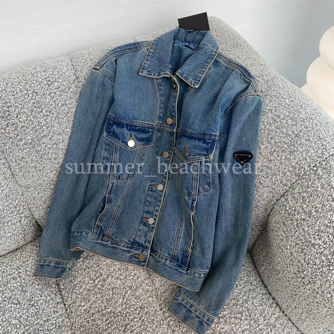 Triangle Badge Decoration Jackets Women Luxury Denim Jacket Lapel Neck Loose Coat High Grade Vintage Coats, Blue
Triangle Badge Decoration Jackets Women Luxury Denim Jacket Lapel Neck Loose Coat High Grade Vintage Coats, Blue