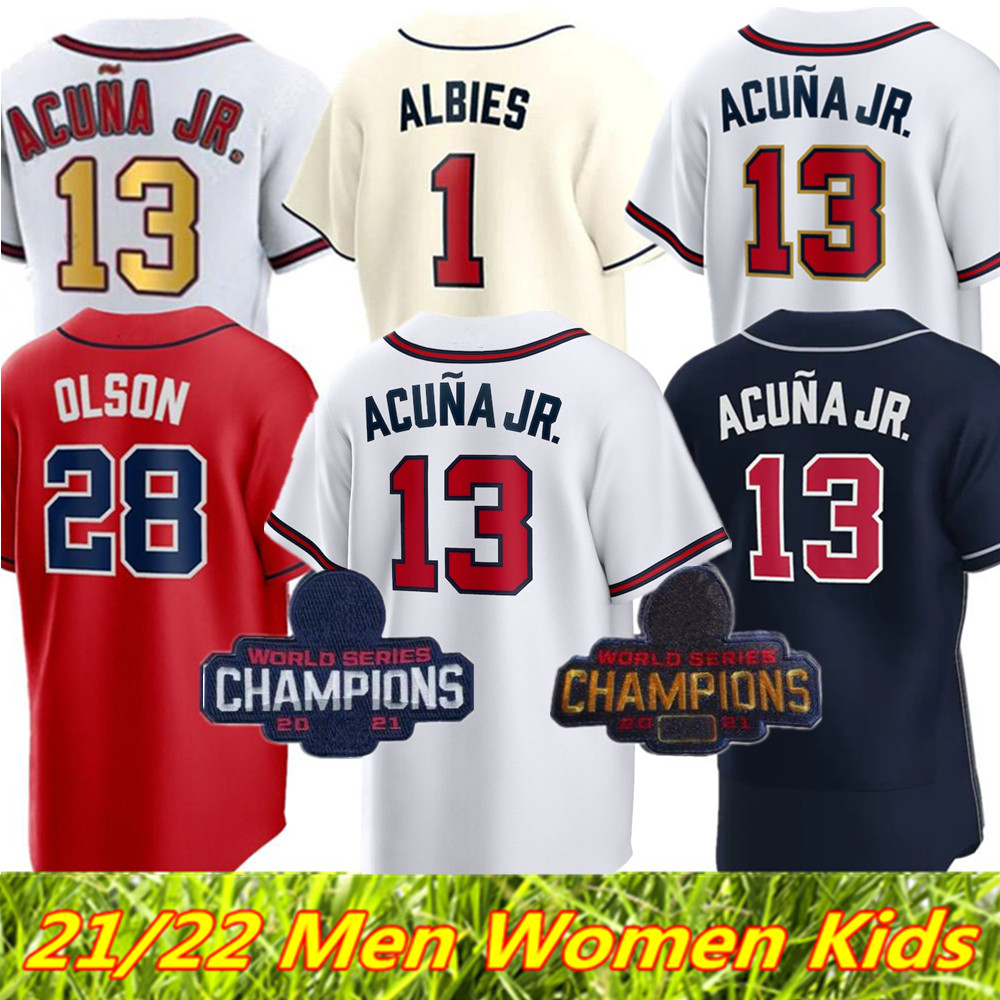 Top Quality 2022 Custom S-4XL 28 Matt Olson Jersey Freddie Freeman Dansby Swanson 13 Ronald Acuna Jr. Ozzie Albies Mike Soroka 10 Jones Baseball Jerseys, Colour
Top Quality 2022 Custom S-4XL 28 Matt Olson Jersey Freddie Freeman Dansby Swanson 13 Ronald Acuna Jr. Ozzie Albies Mike Soroka 10 Jones Baseball Jerseys, Colour