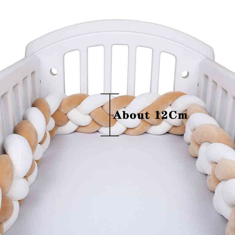 12cm Height Baby Bed Bumper Knot Cushion for Boys Girls Four Braid Cot Crib Protector cuna para bebe Room Decor AA220326 240925