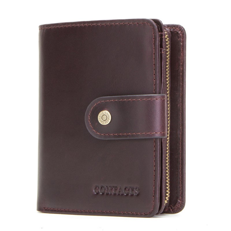 CONTACT'S Genuine Leather RFID Vintage Wallet Men With Coin Pocket Short Wallets Small Zipper Walet With Card Holders Man Purse SH-M1280, Brown
CONTACT'S Genuine Leather RFID Vintage Wallet Men With Coin Pocket Short Wallets Small Zipper Walet With Card Holders Man Purse SH-M1280, Brown