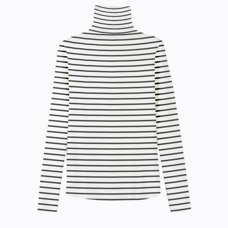 Spring Autumn Long Sleeve Top Slim Knitted Bottoming Shirt Korean Fashion Black Turtleneck Sweater Women Clothing Pullover 220810