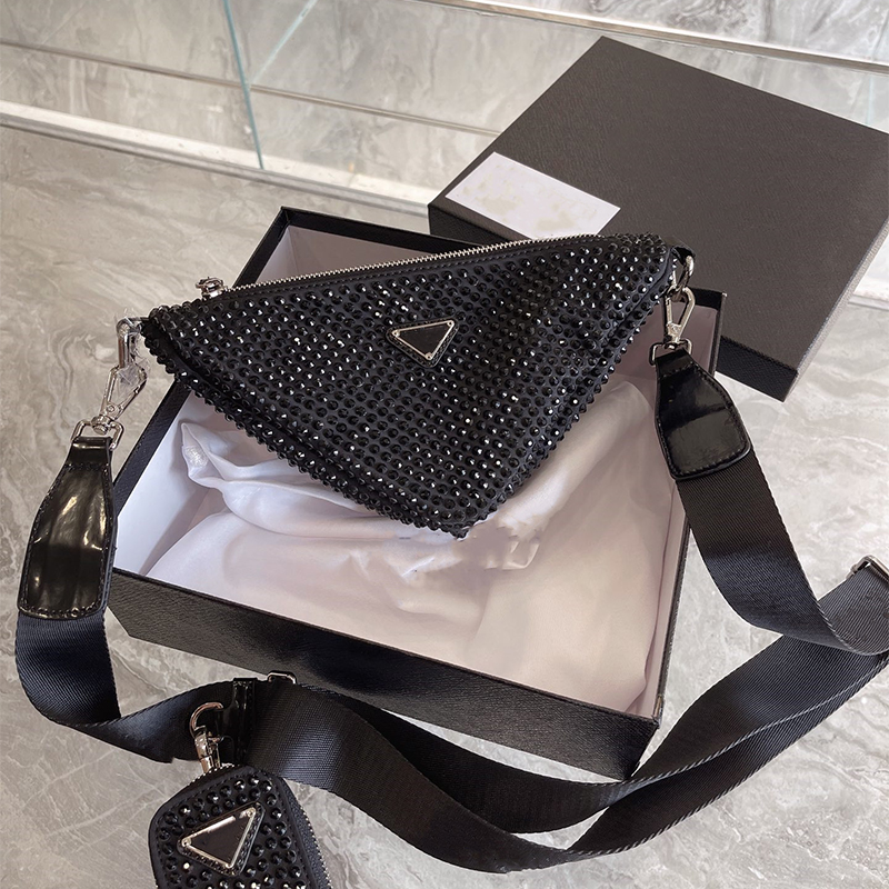 Hot Retro Female Oblique Cross Bag Full Of Diamonds Luxury Shoulder Triangle Bag Designer High-Quality Handbag + Coin Purse Large-Capacity Fashion Messenger Wallet, Black
Hot Retro Female Oblique Cross Bag Full Of Diamonds Luxury Shoulder Triangle Bag Designer High-Quality Handbag + Coin Purse Large-Capacity Fashion Messenger Wallet, Black