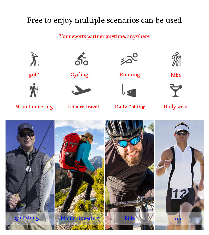 Multifunction Motorcycle Cycling Polarized Riding Sunglasses Men Women Anti-Glare Lightweight Hiking Sports Glasses UV400