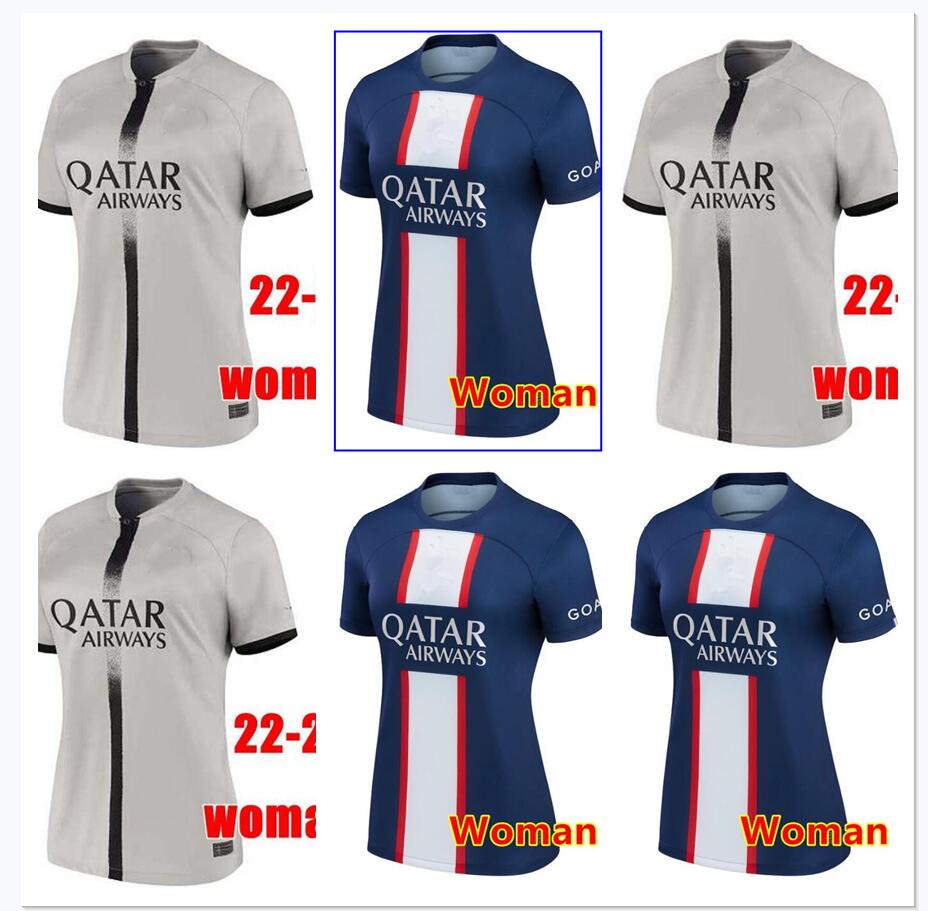22 23 MBAPPE soccer jersey SERGIO RAMOS DI MARIA DRAXLER 2022 2023 football shirt MARQUINHOS VERRATTI kids kit women Maillots PSgS, Grey
22 23 MBAPPE soccer jersey SERGIO RAMOS DI MARIA DRAXLER 2022 2023 football shirt MARQUINHOS VERRATTI kids kit women Maillots PSgS, Grey