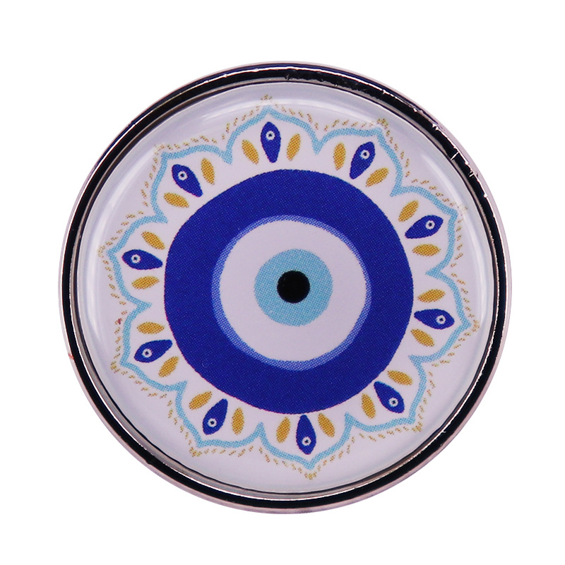 Greek Evil Eye Mandala Flower lapel Pin Symbol Of Protection blue eyes Button Badge, As picture
Greek Evil Eye Mandala Flower lapel Pin Symbol Of Protection blue eyes Button Badge, As picture