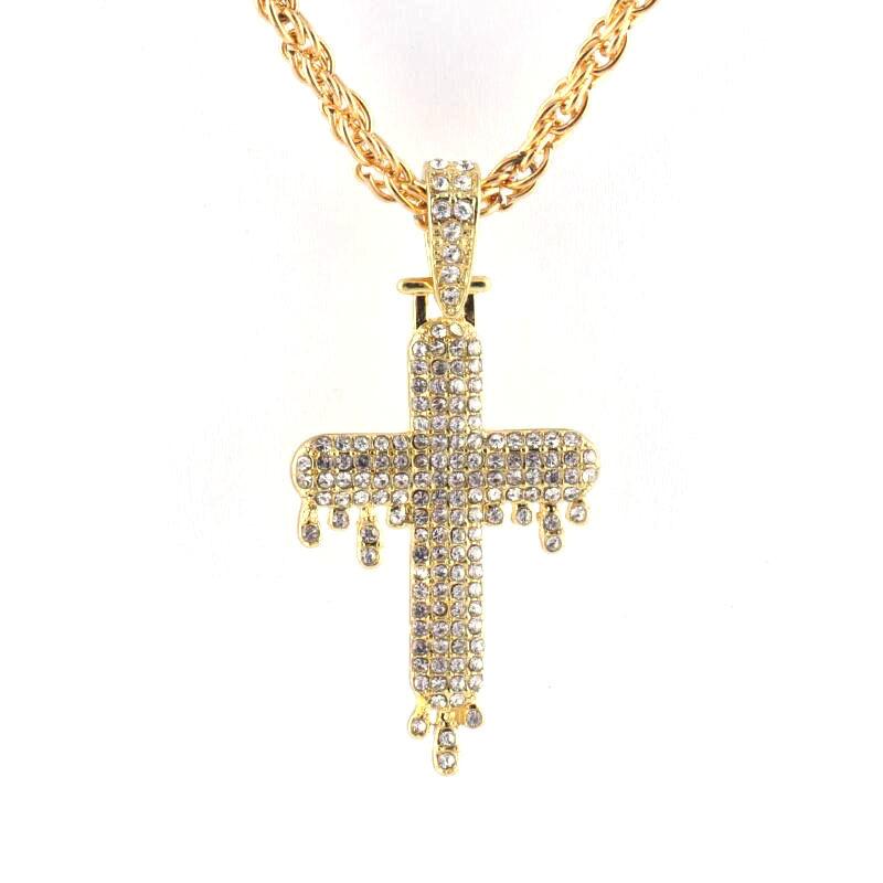 Pendant Necklaces Cross Rhinestone Necklace Long Charm Chain Men Hip Hop Gold Plated Jewelry Gift For Male Female
Pendant Necklaces Cross Rhinestone Necklace Long Charm Chain Men Hip Hop Gold Plated Jewelry Gift For Male Female