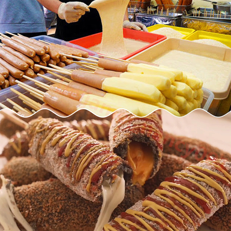 Commercial Automatic 12L Cheese dog Sticks Fryer Korean Corn Dog Frying Machine Electric Fryer Snack Machine