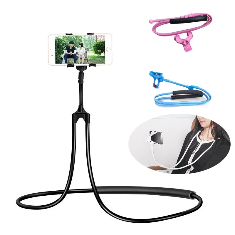 Mobile Phone Holder Hanging Neck Lazy Cellphone Mount Accessories Adjustable 360 Degree Phones Holder Stand for Smart Phone, Black
Mobile Phone Holder Hanging Neck Lazy Cellphone Mount Accessories Adjustable 360 Degree Phones Holder Stand for Smart Phone, Black