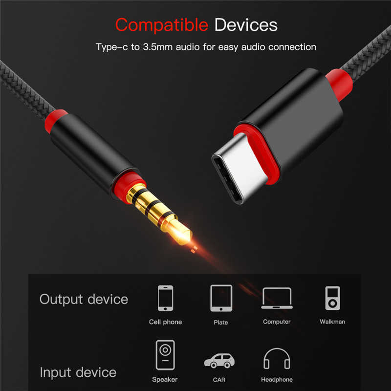 USB Type C To 3.5 MM Jack AUX Cable DAC Type-C Audio Kabel For Car Speaker Headphone Tipo C Auxiliary Adapter Cabo 1M
USB Type C To 3.5 MM Jack AUX Cable DAC Type-C Audio Kabel For Car Speaker Headphone Tipo C Auxiliary Adapter Cabo 1M