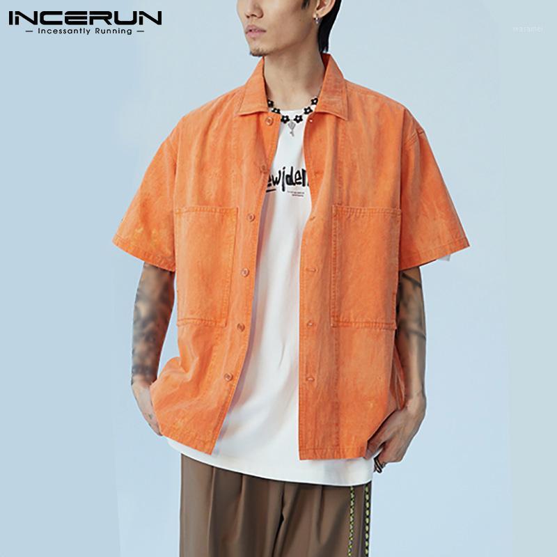 Summer Men Shirt Solid Color Turn Down Collar Short Sleeve Casual Camisas Hombre Pockets Streetwear Clothing -5XL Men' Shirts, Orange
Summer Men Shirt Solid Color Turn Down Collar Short Sleeve Casual Camisas Hombre Pockets Streetwear Clothing -5XL Men' Shirts, Orange