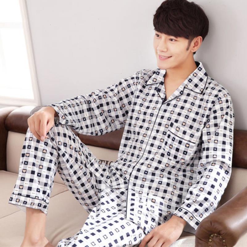 Spring And Autumn Long-sleeved Sleepwears Pajamas Mens Suits Summer Thin Cardigan Large Size Home Wear Lounge Sets, Color11
Spring And Autumn Long-sleeved Sleepwears Pajamas Mens Suits Summer Thin Cardigan Large Size Home Wear Lounge Sets, Color11