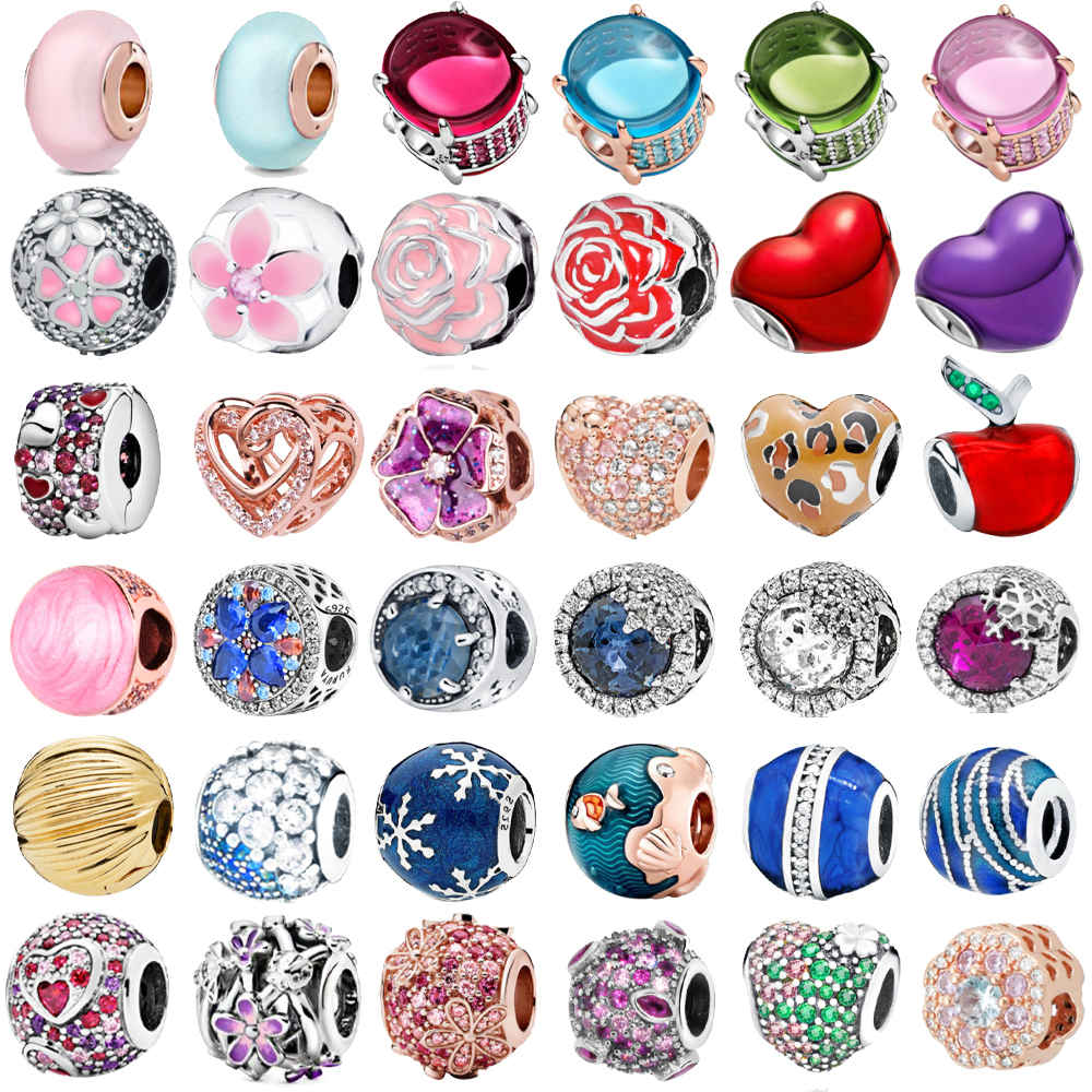 925 Silver Fit Pandora Charm 925 Bracelet Colorful Bead Clear Sparkling Row Clip charms set Pendant DIY Fine Beads Jewelry
925 Silver Fit Pandora Charm 925 Bracelet Colorful Bead Clear Sparkling Row Clip charms set Pendant DIY Fine Beads Jewelry