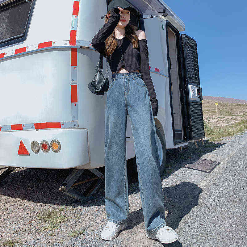 Autumn New Fashion Adjustable High Waist Wide Leg Jeans Women's Cotton Large Size Retro Loose Straight Mop Full-Length Trousers T220728, Light blue
Autumn New Fashion Adjustable High Waist Wide Leg Jeans Women's Cotton Large Size Retro Loose Straight Mop Full-Length Trousers T220728, Light blue