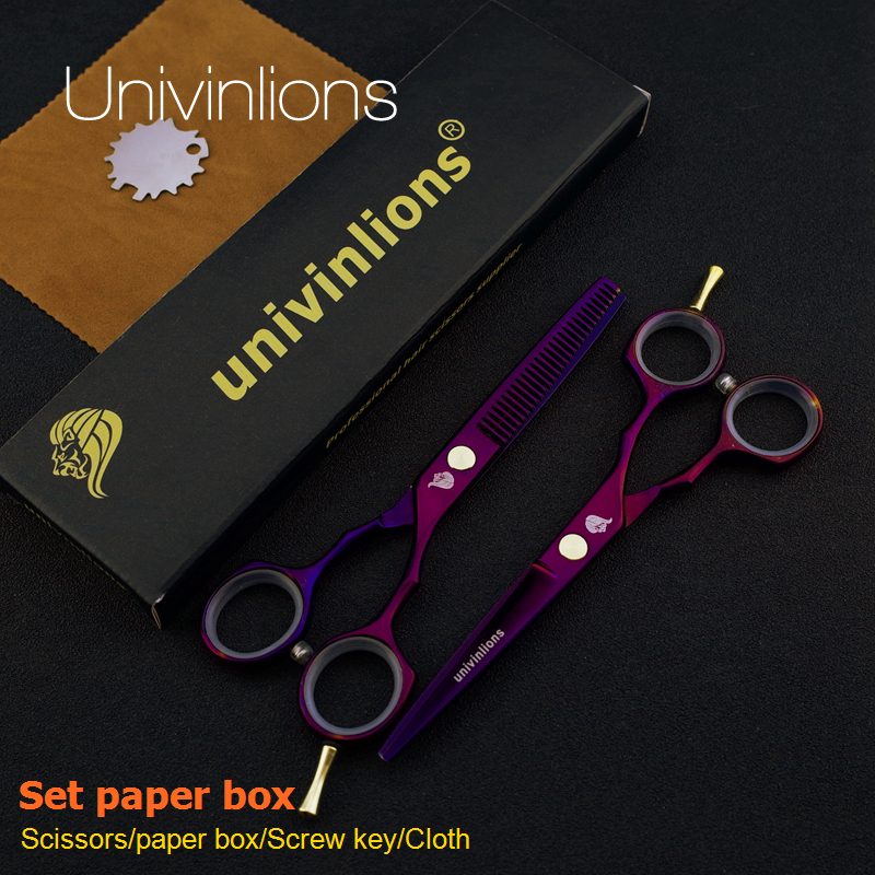5.5" purple cutting scissors hairdresser razor hairdressing haircut kit salon hair clipper kids 220317