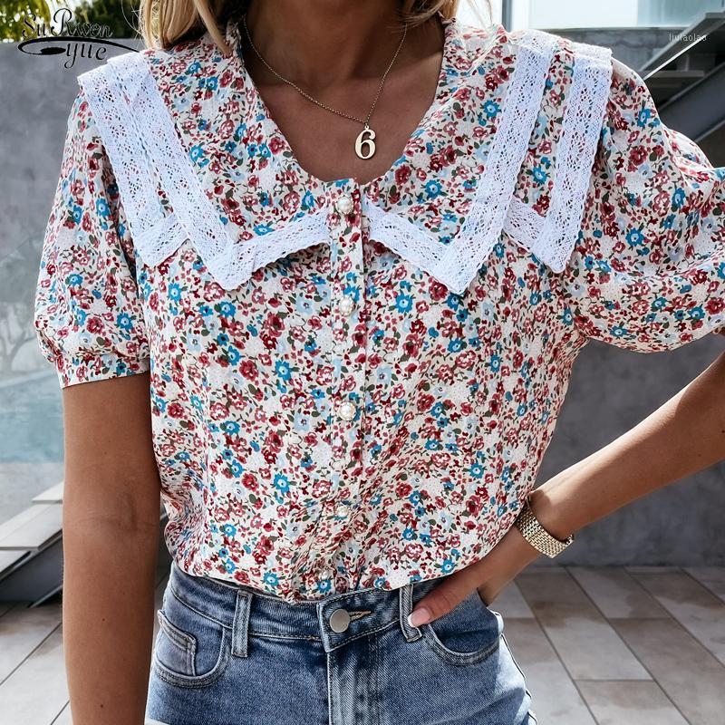 Women' Blouses & Shirts Summer Comfortable Streetwear Lace Woman Noble Gentle Fashion Design Shirt Top Vintage Blusas Mujer De Moda 14883, Blue flower
Women' Blouses & Shirts Summer Comfortable Streetwear Lace Woman Noble Gentle Fashion Design Shirt Top Vintage Blusas Mujer De Moda 14883, Blue flower