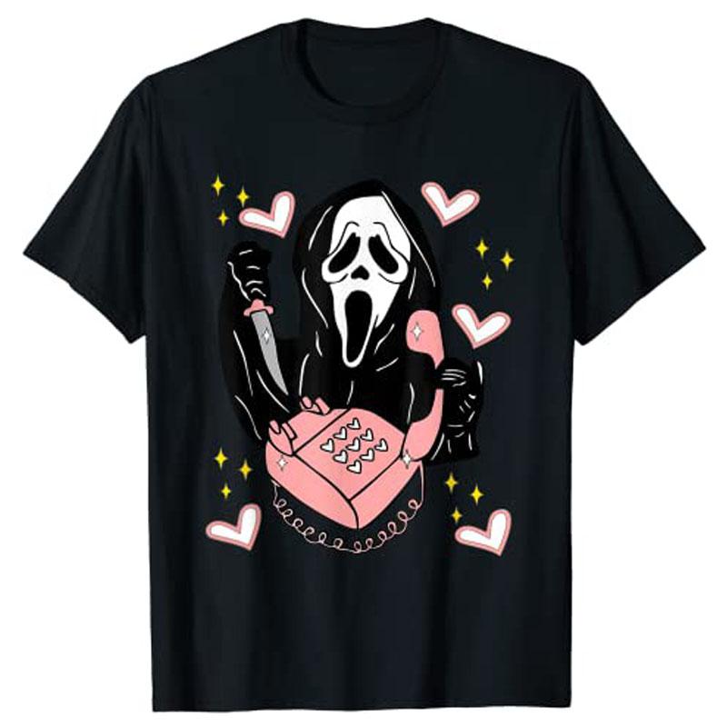 Men' T-Shirts Funny Halloween T-Shirt With Drawing Of Ghosting Face, Shirt Skulls, Scream You Hang Up, Black
Men' T-Shirts Funny Halloween T-Shirt With Drawing Of Ghosting Face, Shirt Skulls, Scream You Hang Up, Black
