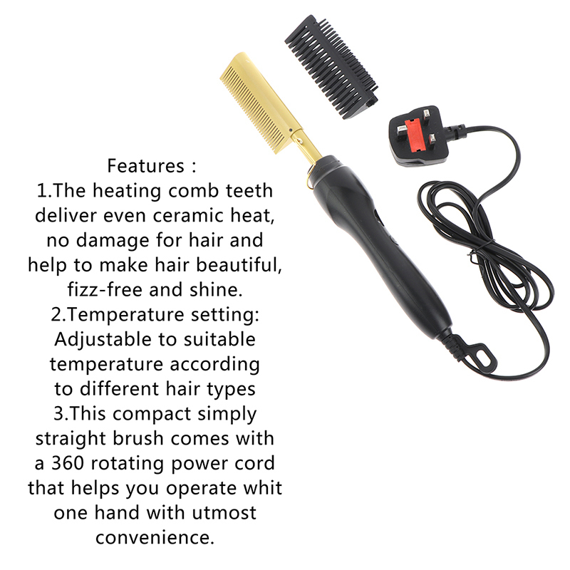 80W Comb Straightener Electric Hair Curler Wet Dry Use Flat Irons Heating For 220623