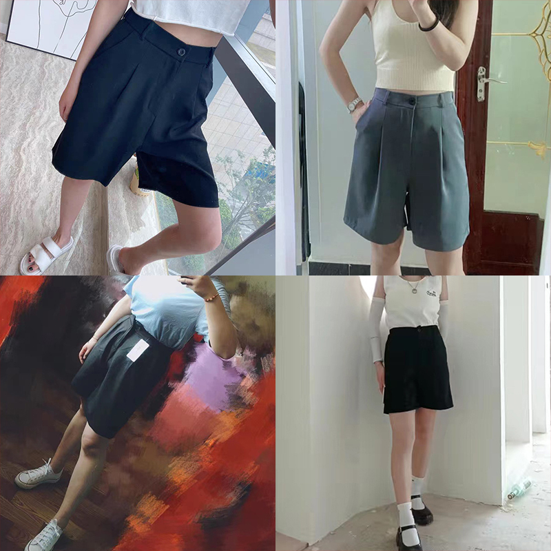 Rimocy Oversized Summer Shorts for Women Korean High Waist Loose Short Pants Woman All Match Solid Color Female 5XL 220629