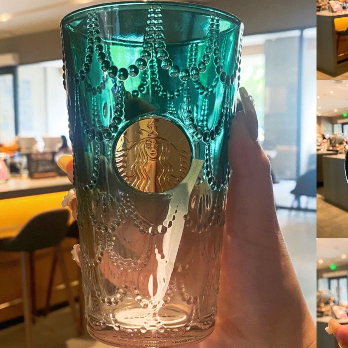 The latest 13.7oz Starbucks glass mug, dark green fish scale copper chapter Starbucks coffee cup, supports customized logo, Write color after purchase
The latest 13.7oz Starbucks glass mug, dark green fish scale copper chapter Starbucks coffee cup, supports customized logo, Write color after purchase