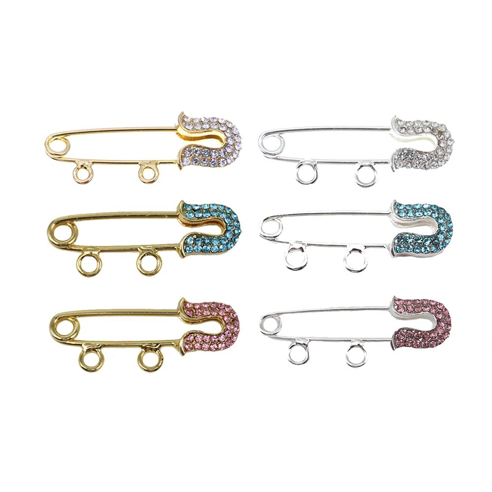 4CM Gold /Silver Plated Small Alloy Rhinestone Safety Pins Brooches Islamic Crystal Hijab Scarf Baby Pins With 2 Loops For DIY Jewelry Making
4CM Gold /Silver Plated Small Alloy Rhinestone Safety Pins Brooches Islamic Crystal Hijab Scarf Baby Pins With 2 Loops For DIY Jewelry Making