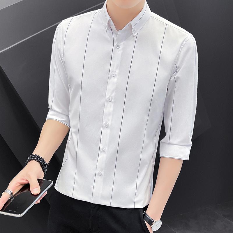Men's Casual Shirts Summer Shirt Men's Slim Three-quarter Sleeve Short-sleeve Five-point High-end Business Medium-sleeve 2022Men's, Blue
Men's Casual Shirts Summer Shirt Men's Slim Three-quarter Sleeve Short-sleeve Five-point High-end Business Medium-sleeve 2022Men's, Blue