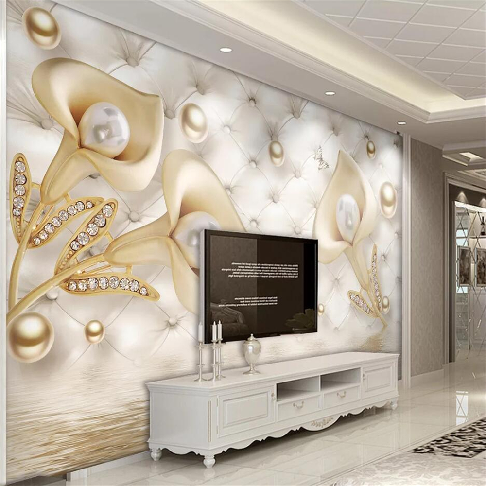 Custom wallpaper 3d high-end jewelry lily solid soft bag pearl wall papers home decor papel de parede wallpaper, Gold
Custom wallpaper 3d high-end jewelry lily solid soft bag pearl wall papers home decor papel de parede wallpaper, Gold